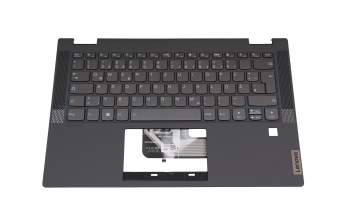 Keyboard incl. topcase DE (german) grey/grey with backlight original suitable for Lenovo IdeaPad Flex 5-14ARE05 (81X2)