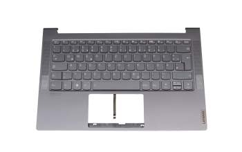 Keyboard incl. topcase DE (german) grey/grey with backlight original suitable for Lenovo Yoga Slim 7-14ARE05 (82A2)