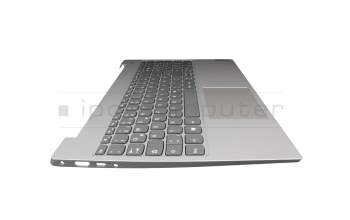 Keyboard incl. topcase DE (german) grey/silver original suitable for Lenovo IdeaPad S340-15IIL (81VW)