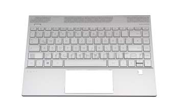 Keyboard incl. topcase DE (german) silver/black original suitable for HP Envy 13-aq0300