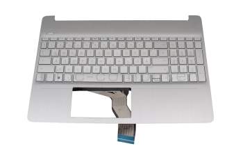 Keyboard incl. topcase DE (german) silver/silver original suitable for HP 15s-eq1000