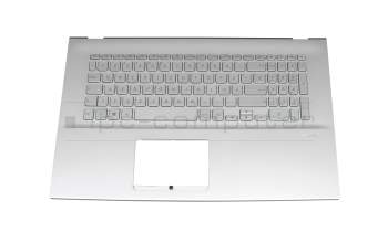 Keyboard incl. topcase DE (german) silver/silver with backlight original suitable for Asus VivoBook 17 D712DA