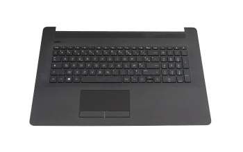 Keyboard incl. topcase FR (french) black/black (with TP/DVD, surface structure \"Diamond) original suitable for HP 17-by2000