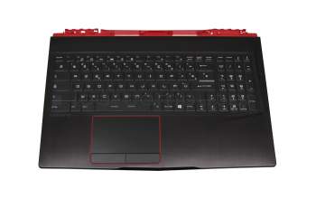 Keyboard incl. topcase FR (french) black/black with backlight original suitable for MSI GE63 Raider RGB 9SE/9SG (MS-16P7)