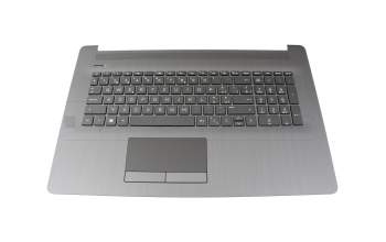 L20192-BG1 original HP keyboard incl. topcase SF (swiss-french) black/black (with TP/DVD, “black brushed” surface texture)