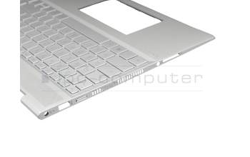 L47469-041 original HP keyboard incl. topcase DE (german) silver/silver with backlight (DIS)