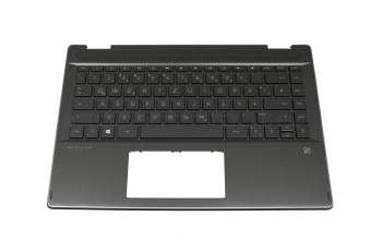 L54878-041 original HP keyboard incl. topcase DE (german) black/black with backlight