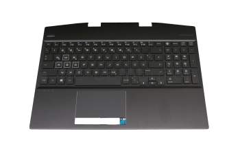 L61525-041 original HP keyboard incl. topcase DE (german) black/black with backlight