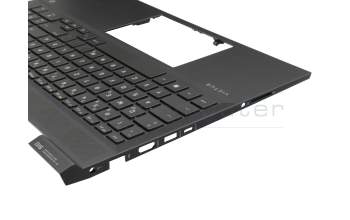 M75757-041 original HP keyboard incl. topcase DE (german) black/black with backlight (RTX graphics card)