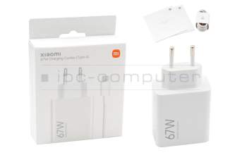 MDY-12-EH original Xiaomi USB-C AC-adapter 67.0 Watt EU wallplug white (Charging Combo Type-A)