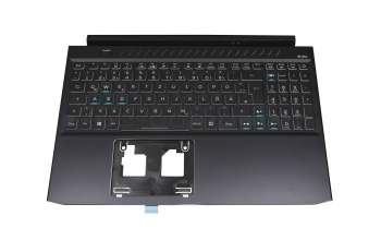 NKI15131GE original Acer keyboard incl. topcase DE (german) black/black with backlight (Connection cable 16mm)