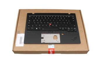 SN21E21113 original Lenovo keyboard incl. topcase DE (german) black/black with backlight and mouse-stick