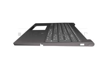 V171020HK1-GR original Lenovo keyboard incl. topcase DE (german) grey/grey with backlight