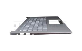 V1829KFGe2 original Sunrex keyboard incl. topcase DE (german) silver/silver with backlight