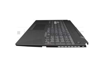 V191346FE1 original Sunrex keyboard incl. topcase DE (german) black/transparent/black with backlight