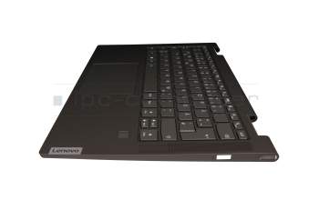 V192320EK1 original Lenovo keyboard incl. topcase DE (german) grey/dark green with backlight