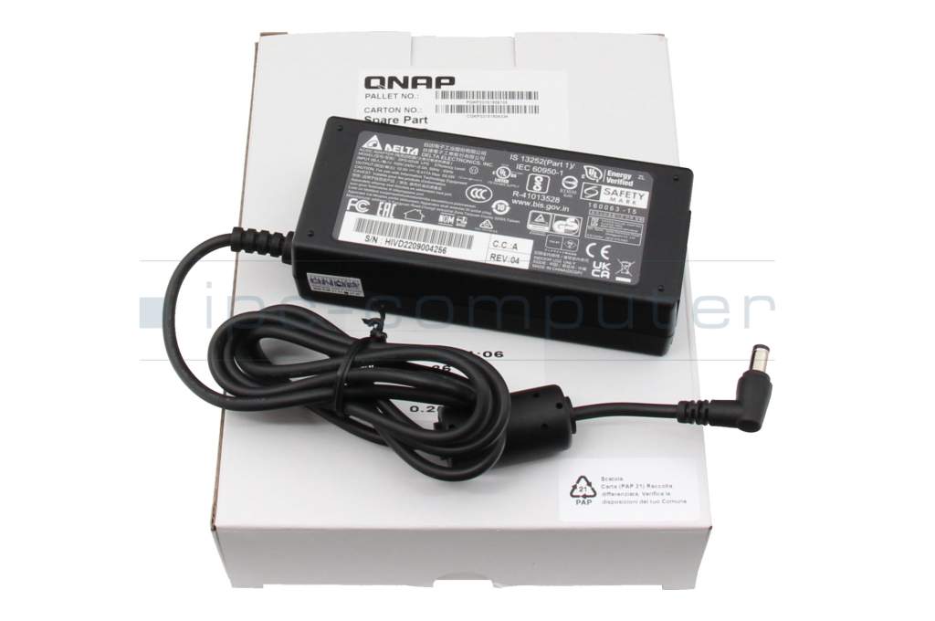 AC-adapter 65 Watt for QNAP TS-231P - sparepartworld.com