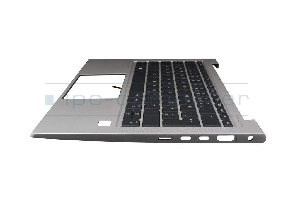 Keyboard incl. topcase DE (german) black/silver with backlight original  suitable for HP EliteBook 830 G7 