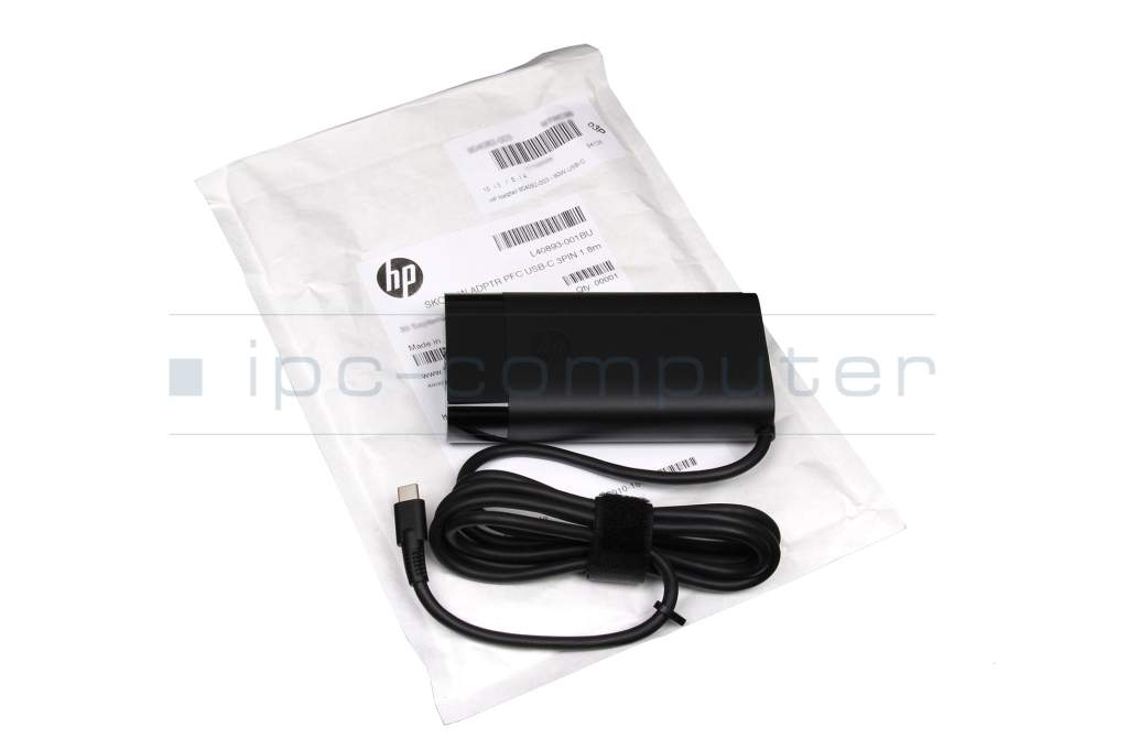 Chargeur USB-C 65 watts normal original pour HP Elite x360 1040 G10 