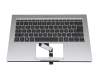 0420535CK203 original Acer keyboard incl. topcase DE (german) silver/silver with backlight