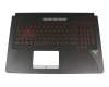 0KN1-5J1GE21 original Pega keyboard incl. topcase DE (german) black/red/black with backlight