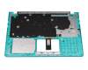 0KNB-5610GE00 original Asus keyboard incl. topcase DE (german) black/turquoise with backlight