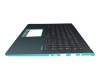 0KNB0-5610GE00 original Asus keyboard incl. topcase DE (german) black/turquoise with backlight