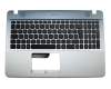 0KNB0-6723GE00 original Asus keyboard incl. topcase DE (german) black/silver