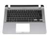 0KNB0-F126GE00 original Asus keyboard incl. topcase DE (german) black/silver