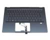 102-016M2LHA03 original Acer keyboard incl. topcase DE (german) blue/blue with backlight