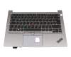 10A27402000R3 original Lenovo keyboard incl. topcase DE (german) black/silver with backlight and mouse-stick