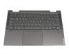 14494218 original Lenovo keyboard incl. topcase DE (german) grey/grey with backlight