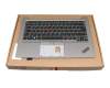 18095463 original Lenovo keyboard incl. topcase DE (german) black/silver with backlight and mouse-stick