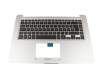 1KAHZZG003C original Asus keyboard incl. topcase DE (german) black/silver with backlight