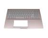 1KAHZZQ007U original Asus keyboard incl. topcase DE (german) silver/pink with backlight