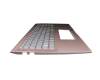 1KAHZZQ007U original Asus keyboard incl. topcase DE (german) silver/pink with backlight