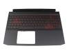 201000DFKC01 original Acer keyboard incl. topcase DE (german) black/red/black with backlight