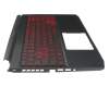 201000DFKC01 original Acer keyboard incl. topcase DE (german) black/red/black with backlight