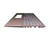 39XKNTAJN70 original Asus keyboard incl. topcase DE (german) silver/pink with backlight