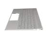 4600EF0D0001 original HP keyboard incl. topcase DE (german) silver/silver with backlight