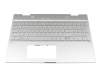 46M.0EDCS.0005 original HP keyboard incl. topcase DE (german) silver/silver with backlight