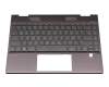 46M0GACS0003 original HP keyboard incl. topcase DE (german) grey/grey with backlight