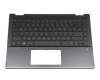 46M0GGCS0224 original HP keyboard incl. topcase DE (german) black/black with backlight