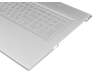 490.0EH07.CS0G original HP keyboard incl. topcase DE (german) silver/silver with backlight