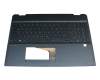 4AX38TATP80 original HP keyboard incl. topcase DE (german) black/blue with backlight