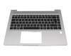 4BXJTATP20 original HP keyboard incl. topcase DE (german) black/silver with backlight (Heatshield)