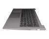 5CB0R12111 original Lenovo keyboard incl. topcase DE (german) grey/silver with backlight