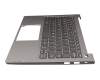 5CB1C72430 original Lenovo keyboard incl. topcase UK (english) grey/grey with backlight