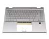 6070B1745001 original HP keyboard incl. topcase DE (german) silver/silver with backlight Fingerprint / backlight