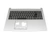 6BHDGN7022 original Acer keyboard incl. topcase DE (german) black/silver with backlight